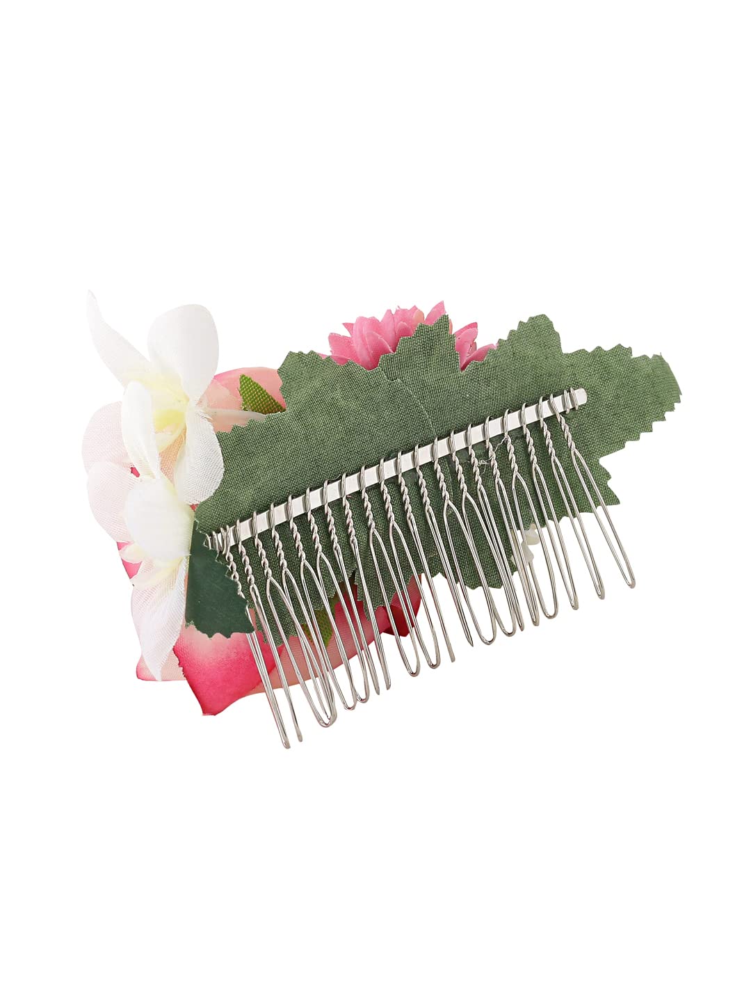 Yellow Chimes Comb Pin for Women Hair Accessories for Women Floral Hair Pins for Women Artificial Floral Hair Pin Bridal Hair Accessories for Wedding Side Pin/Hair Clip/Juda Pin Accessories for Women