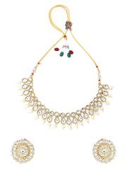 Yellow Chimes Ethnic Multilayer Pearl Beads Jewellery Set Traditional Choker Necklace Set for Women and Girls (Design 5)