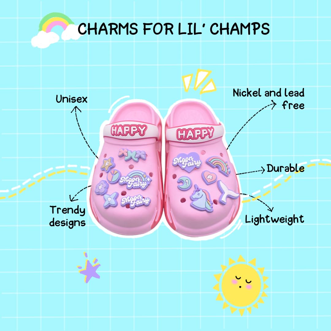 Melbees by Yellow Chimes Shoe Charms for Kids Girls Teens | Shoe Accessories Multi Design Shoe Decoration Charms Assorted Shoe Decor Charms for Clogs Unisex | Pack of 11 Pcs Shoe Jibbitz Charms