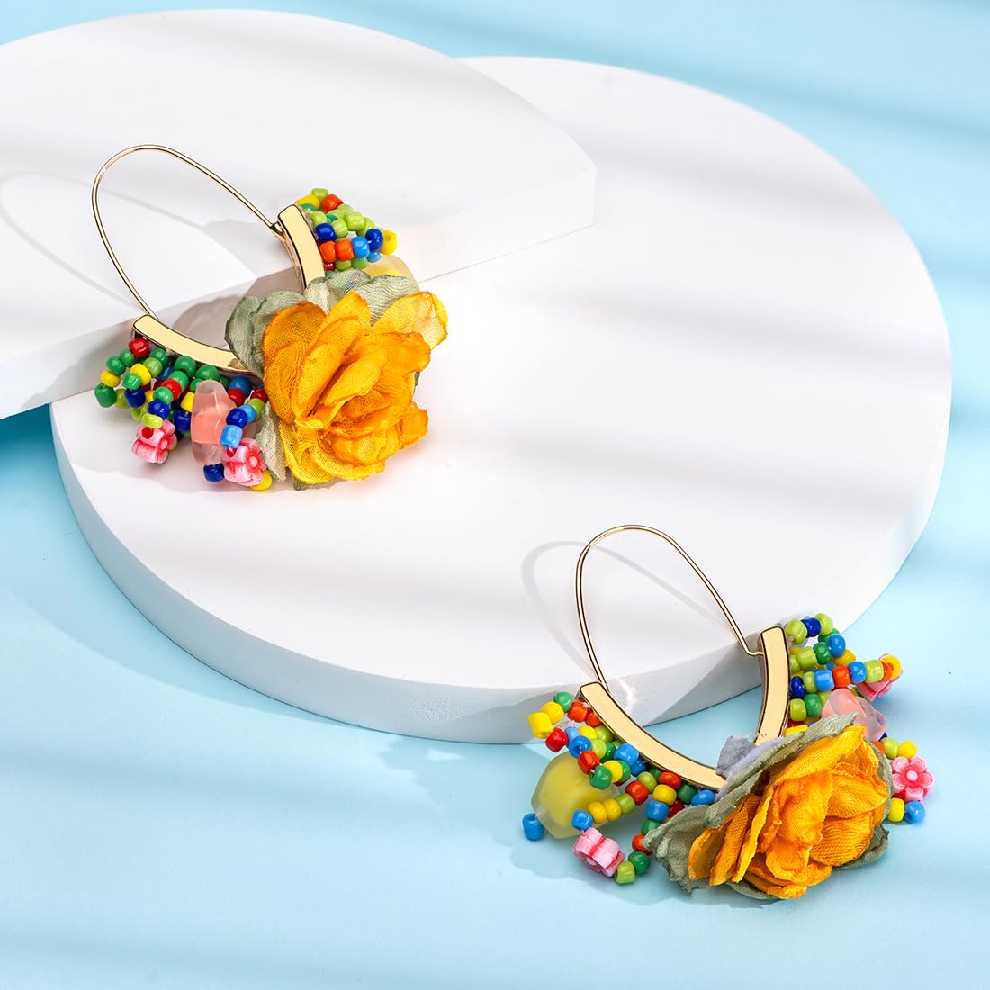 Yellow Chimes Earrings for Women and Girls|Hoop Earrings for Women| Multicolour Earrings for Women| Gold Plated Earrings |Birthday Gift for Women| Anniversary Gift for Wife