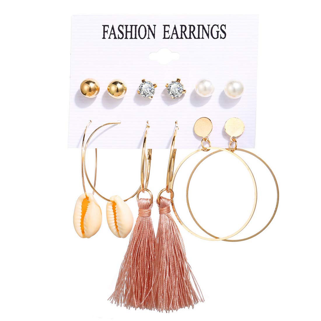 Yellow Chimes Combo of Latest Fashion Stylish Stud Hoops Earrings for Women and Girls, Gold, Medium (YCFJER-HPSTUD-C-GL)