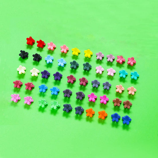 Melbees by Yellow Chimes Hair Clips for Girls Kids Hair Accessories for Girls Hair Claw Clips for Girls Kids Multicolor Floral Claw Clip 50 Pcs Mini Hair Claw Clips for Girls Kids Clutchers for Hair