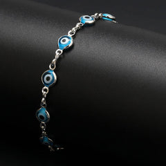 Kairangi Evil Eye Bracelet for Women Evil Eye Beads Bracelet Silver Plated Adjustable Hand Charm Unisex Bracelet for Men and Women.