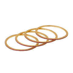 Yellow Chimes Bangles for Women & Girls Traditional American Diamond Bangles for women | Gold Tone Red AD Stone Bangles for girls | Birthday Gift For girls & women Anniversary Gift for Wife