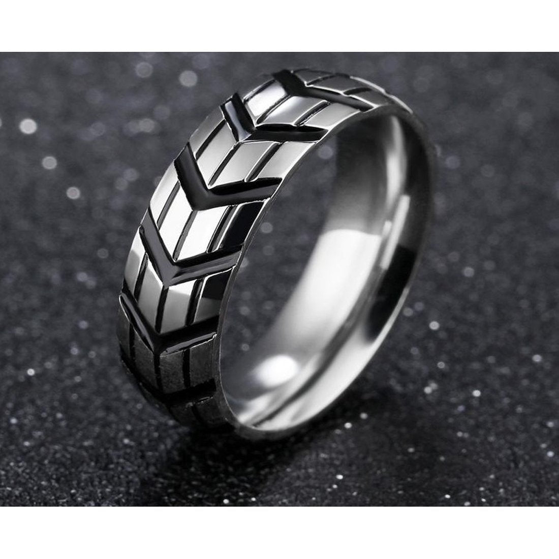 Yellow Chimes Western Style Stainless Steel Ring for Men and Boys