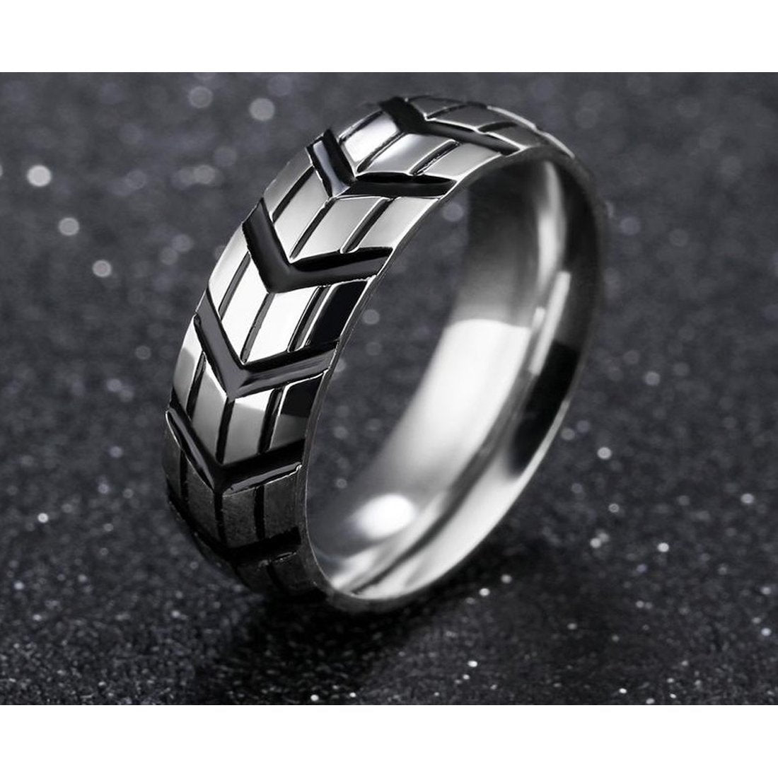 Yellow Chimes Rings for Men Western Style Stainless Steel band designed Contemporary Ring for Men and Boys