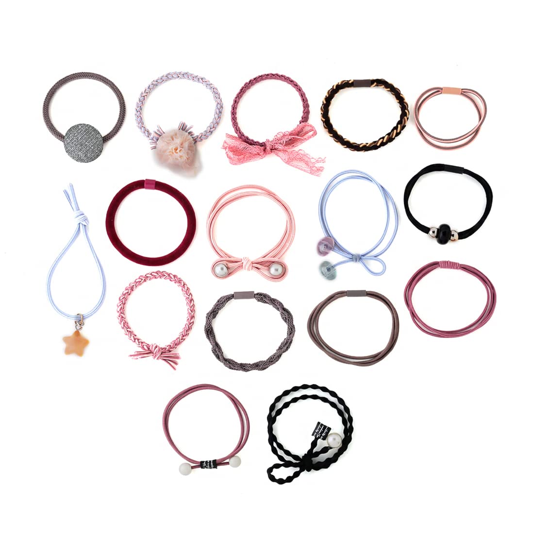 Yellow Chimes Rubber Bands for Women Hair Accessories for Women Hair Rubber Band Multicolor 16 Pcs Elastic Hair Rubber Bands for Women Hair Ties Ponytail Holders with Storage Box Gift For Women and Grils
