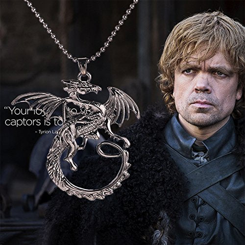 Dragon on The Wall- Game of Thrones 100% Stainless Steel Pendant for Boys and Men by YELLOW CHIMES …