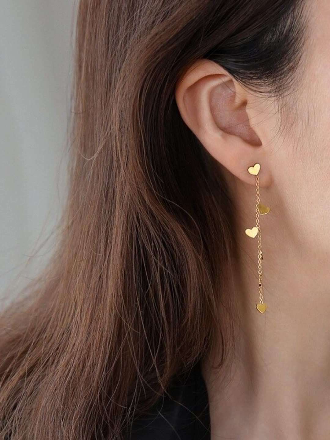 Yellow Chimes Earrings for Women and Girls Pearl Dangler | Gold Toned Heart Designed Long Danglers Earrings | Birthday Gift for girls and women Anniversary Gift for Wife