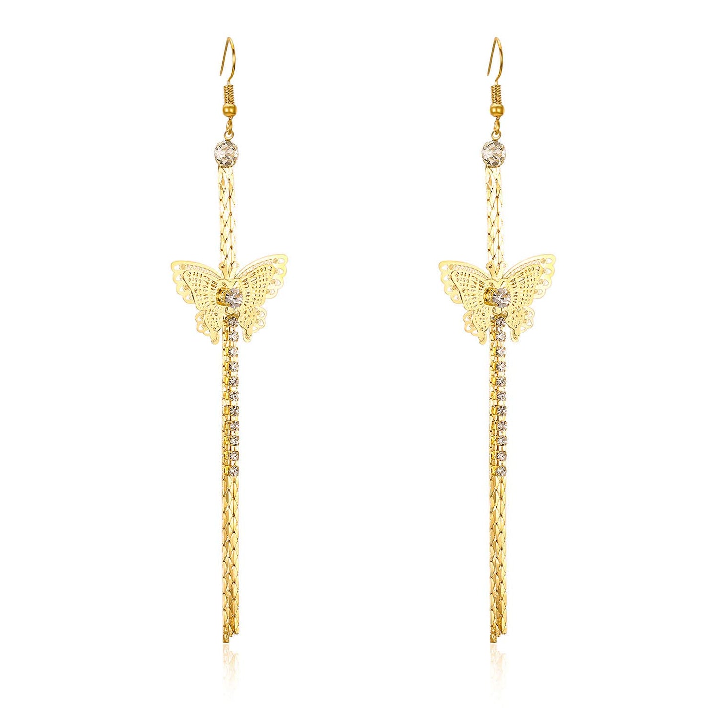 Yellow Chimes Butterfly Thread Chandelier Earring for Women & Girls