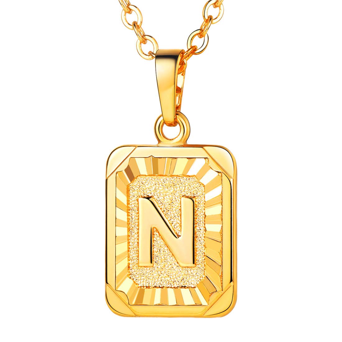 Yellow Chimes Gold Plated Alphabet 'N' Statement Pendant Necklace for Men and Women