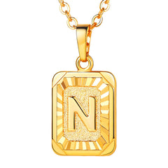 Yellow Chimes Gold Plated Alphabet 'N' Statement Pendant Necklace for Men and Women