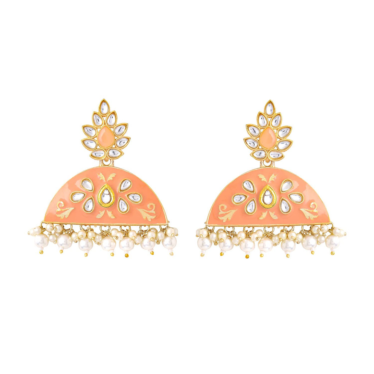 Yellow Chimes Earrings for Women and Girls Meenakari Drop Earrings | Gold Plated Pink Meenakari Drop Earrings | Birthday Gift for girls and women Anniversary Gift for Wife