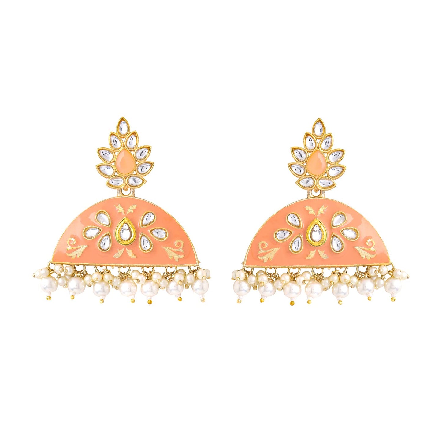 Yellow Chimes Earrings for Women and Girls Meenakari Drop Earrings | Gold Plated Pink Meenakari Drop Earrings | Birthday Gift for girls and women Anniversary Gift for Wife