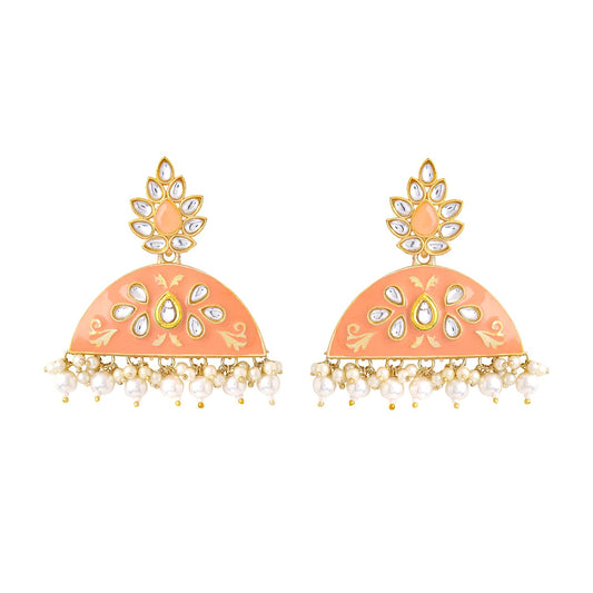 Yellow Chimes Earrings for Women and Girls Meenakari Drop Earrings | Gold Plated Pink Meenakari Drop Earrings | Birthday Gift for girls and women Anniversary Gift for Wife