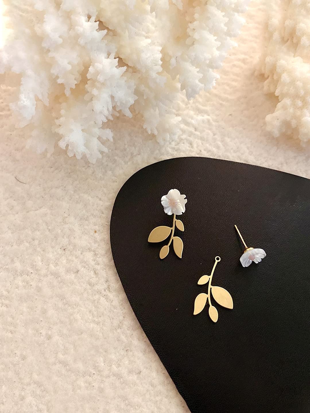 Yellow Chimes Earrings For Women Combo Of 2 Pcs Gold Tone Floral Designed Drop Earrings With Geomtrical Back Drop Earrings For Women and Girls