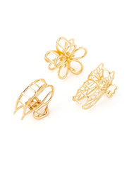 Yellow Chimes Claw Clips for Women Hair Clutches for Women Hair Accessories For Women Set of 3 Pcs Claw Clip Golden Clutchers for Hair Clutcher for women and Girls Gift for Women & Girls