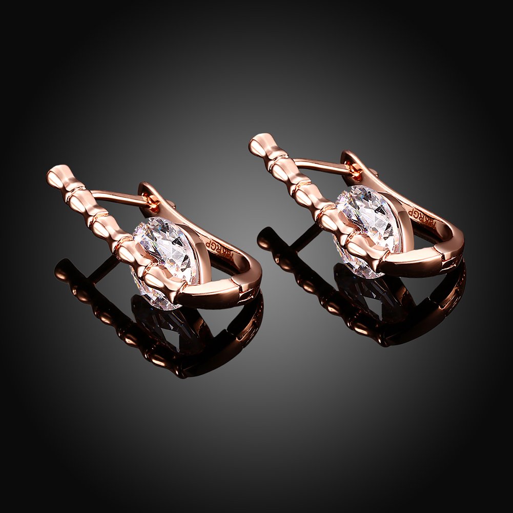 YELLOW CHIMES Crystal 18K Rose Gold Pated Swiss AAA Zircons Designer Earrings for Women