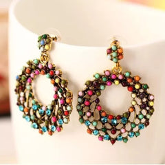 Kairangi Earrings for Women and Girls | Fashion Multicolor Stone and Beads Studded Drop | Gold Plated Bohemian Beads Western Drop Earrings | Birthday Gift for Girls and Women Anniversary Gift for Wife