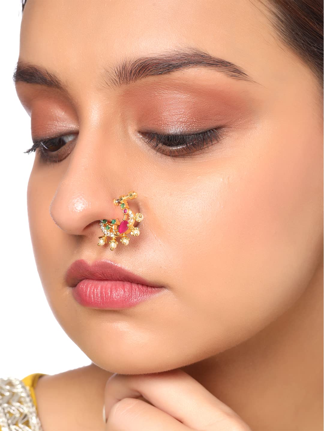 Amazon.com: Gold Clip on Double Nose Piercing Hoop - Hypoallergenic Tiny  Handmade 20 gauge Faux Spiral Nose Ring - 14k Gold 7mm No Piercing Needed  Fake Double Nose Hoop : Handmade Products