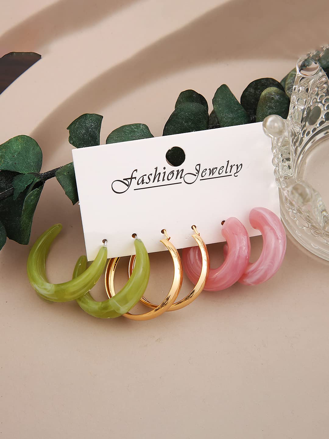 Yellow Chimes Earrings for Women and Girls Multicolor Hoops Earrings Combo | Gold Plated 3 Pairs Combo Hoop Earrings for Women | Birthday Gift for girls and women Anniversary Gift for Wife