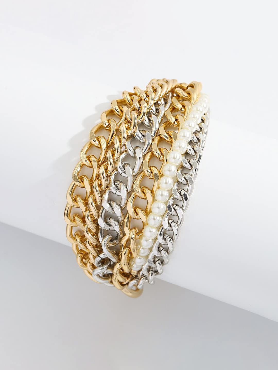 Yellow Chimes Bracelet For Women Multicolor Connected Chain Designed Multilayer Bracelet For Women and Girls