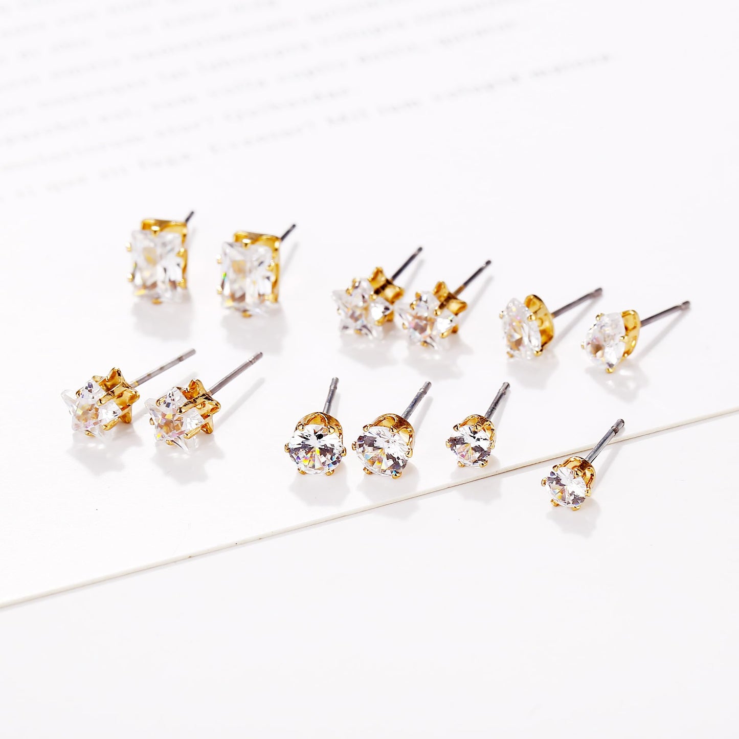 Kairangi Stud Earrings for Women Combo of 6 Pairs Multiple Crystal Stud Earrings for Women and Girls