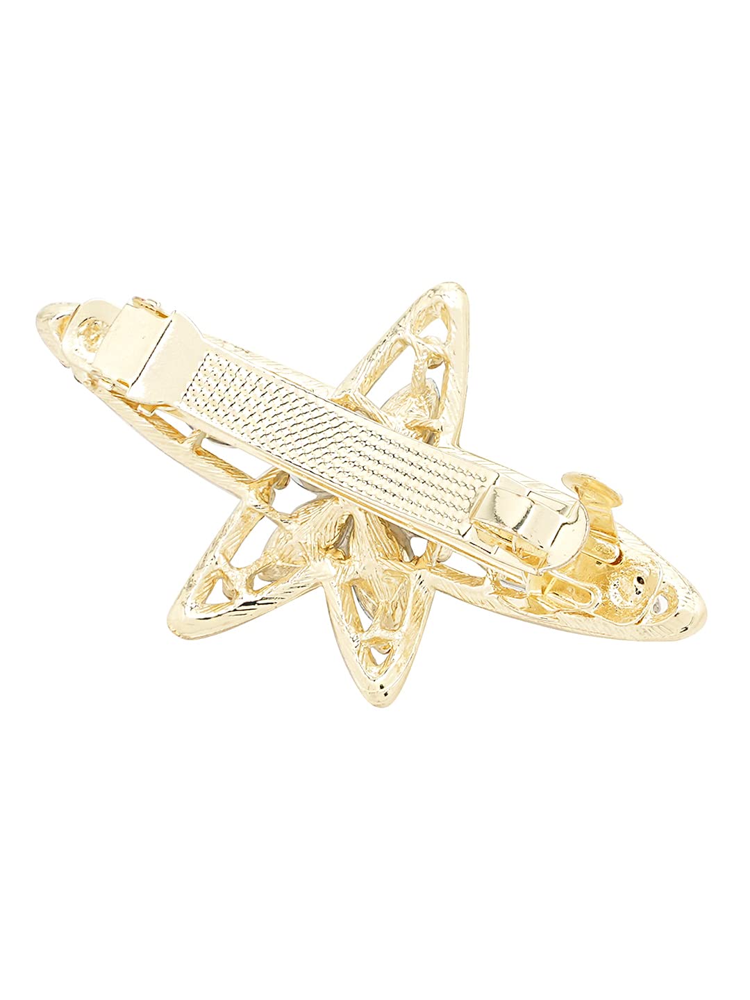 Yellow Chimes Hair Clips for Women Girls Barrette Hair Clips for Women Hair Accessories for Women Star Shaped Hair Clips for Women White Crystal French Barrette Hair Clips for Women and Girls Gift For Women & Girls