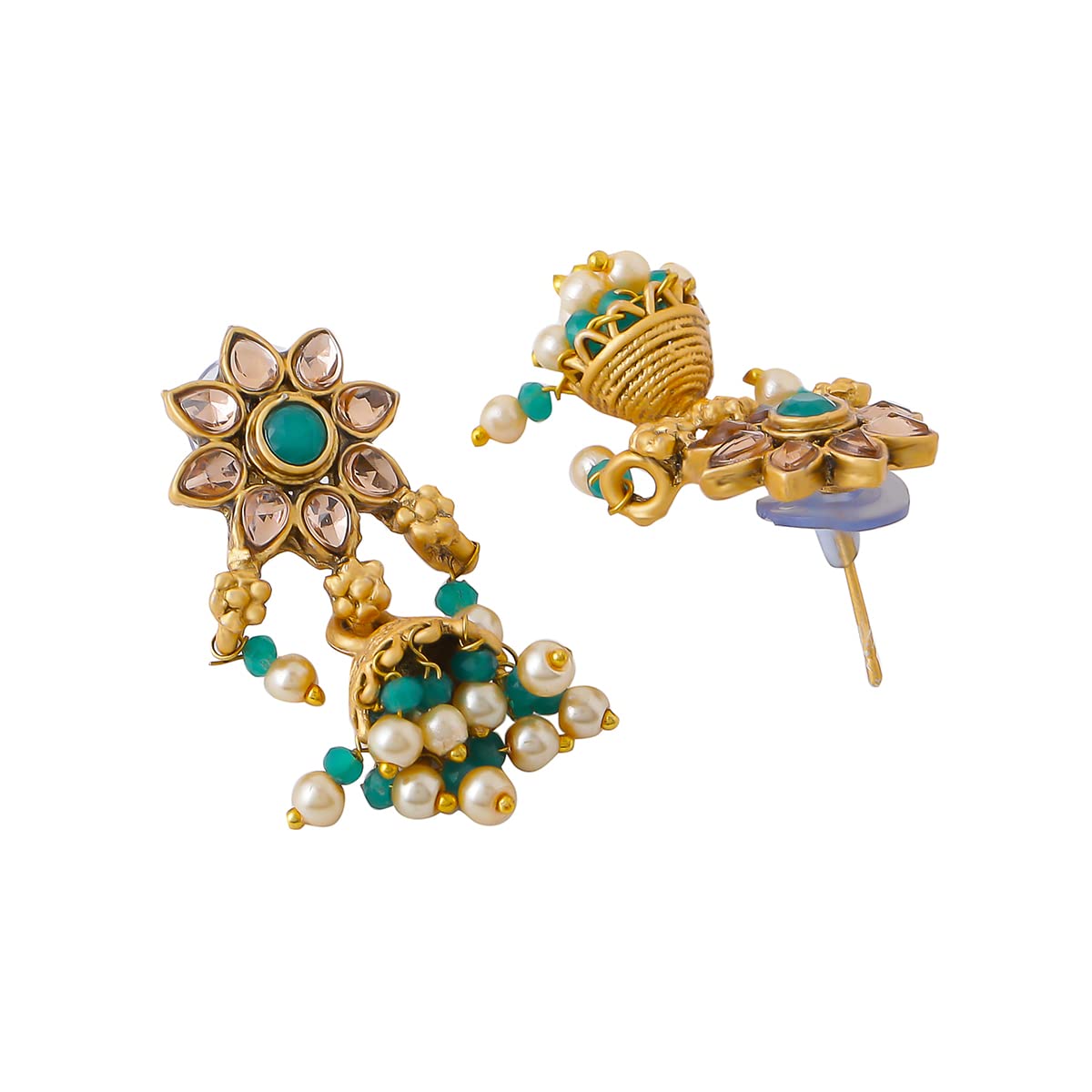 Yellow Chimes Jewellery Set for Women and Girls Kundan Necklaces Set | Gold Plated Beads Beaded Kundan Choker Necklace Set | Birthday Gift for girls and women Anniversary Gift for Wife