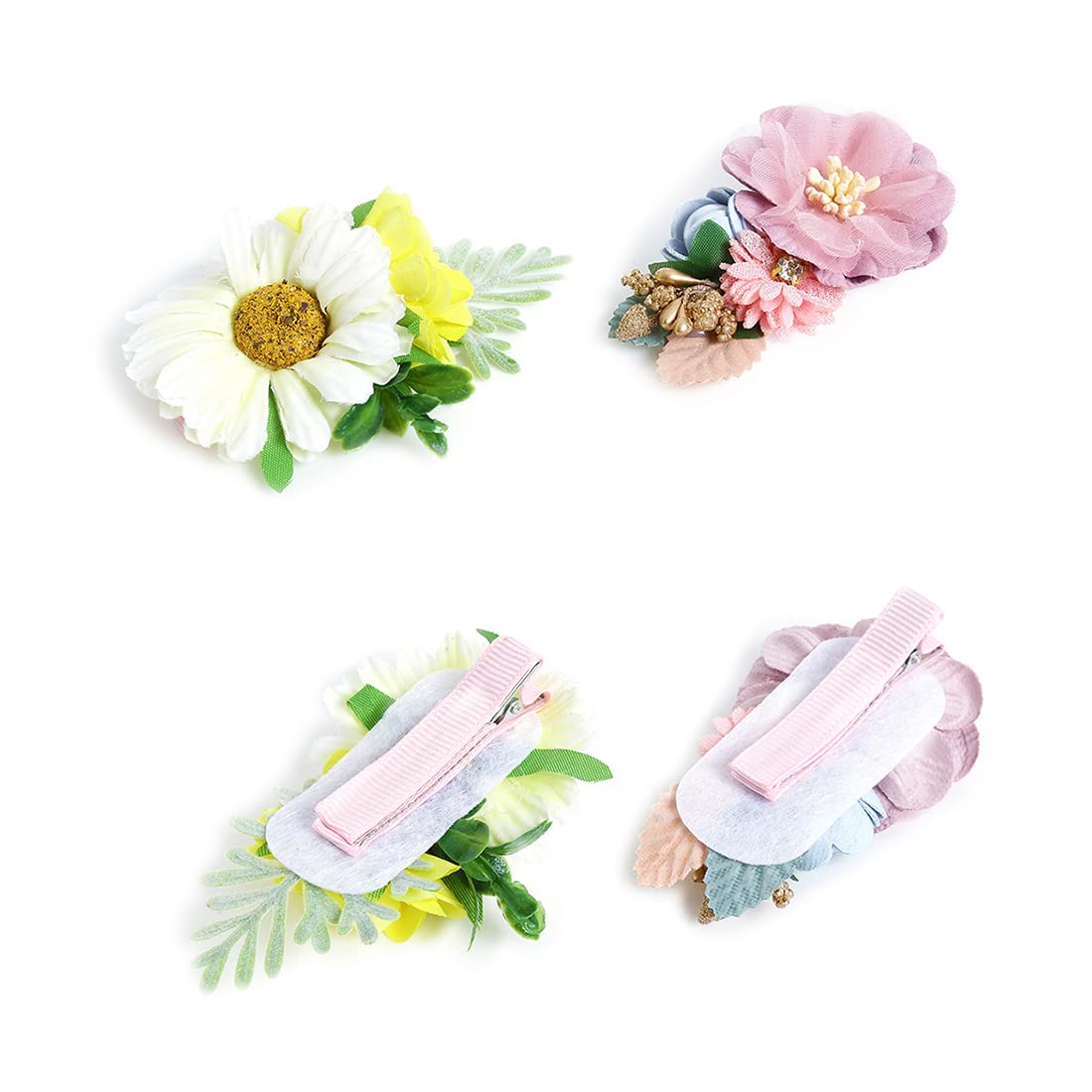 Melbees by Yellow Chimes Hair Clips for Girls Kids Hair Accessories for Girls Baby's Hair Clip Cute 2 PCS Multicolor Floral Alligator Hair Clips For Hair Alligator Clips for Girls Kids Teens Toddlers