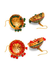 Yellow Chimes Meenakari Earrings for women Handcrafted Meenakari Combo 2 Pairs Traditional Jhumka/Jhumki Earrings for Women and Girls (MNKR 15)
