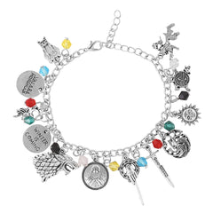 Yellow Chimes Charm Bracelet for Women Silver Bracelet Game of Thrones Merchandise Charms Bracelet for Girls and Women