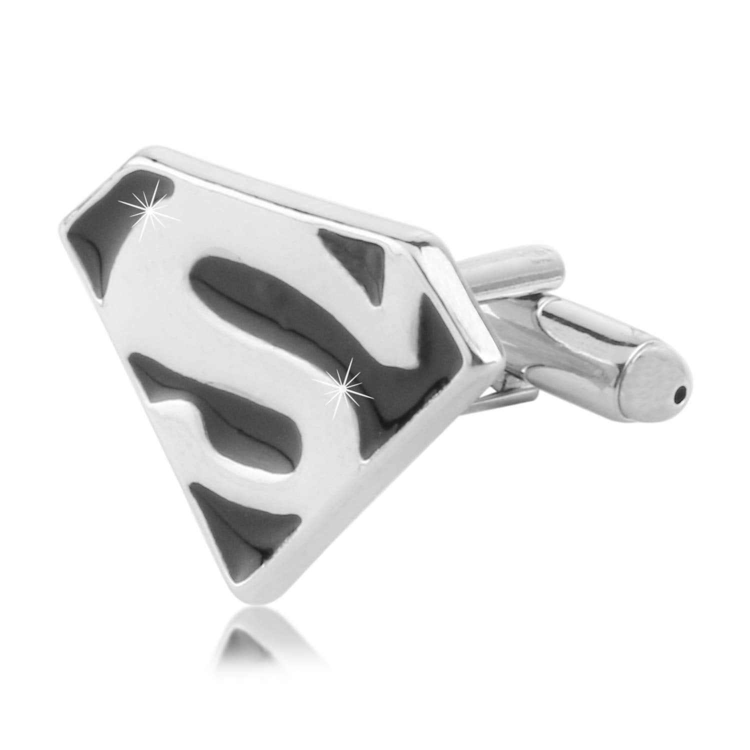 Yellow Chimes Marvels Hero Superman Black Casual/Formal Cufflinks for Men and Boys