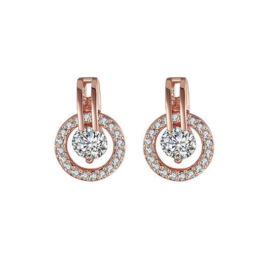 Yellow Chimes Crystal Drop Earrings for Women A5 Grade Crystal 18K Rose Gold Plated Drop Earrings for Women and Girls