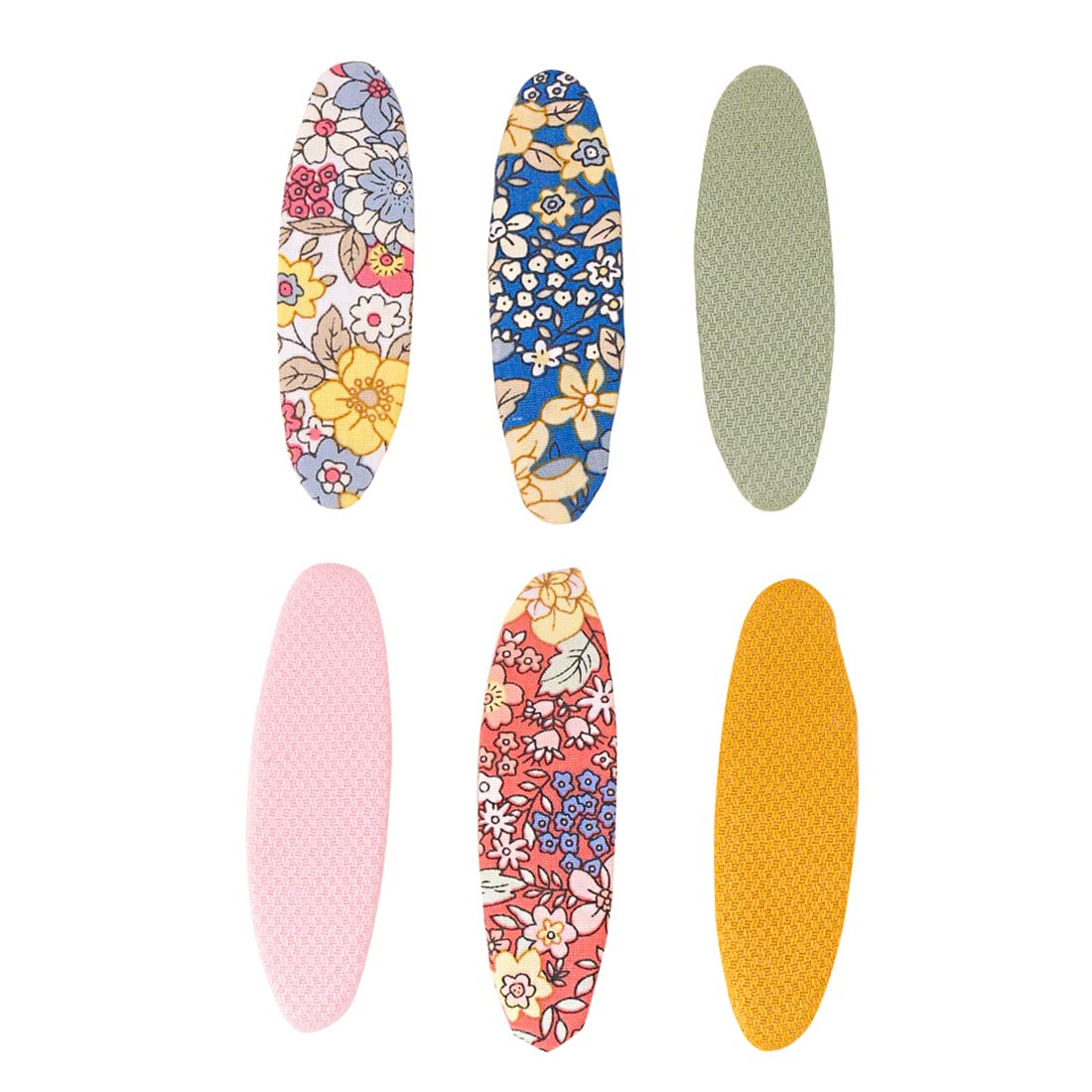 Yellow Chimes Hair Clips for Women Girls Hair Clip Hair Accessories for Women 6 Pcs Multicolor Fabric Floral Printed Snap Hair Clips for Girls Tic Tac Clips Hairclips for Women Girls