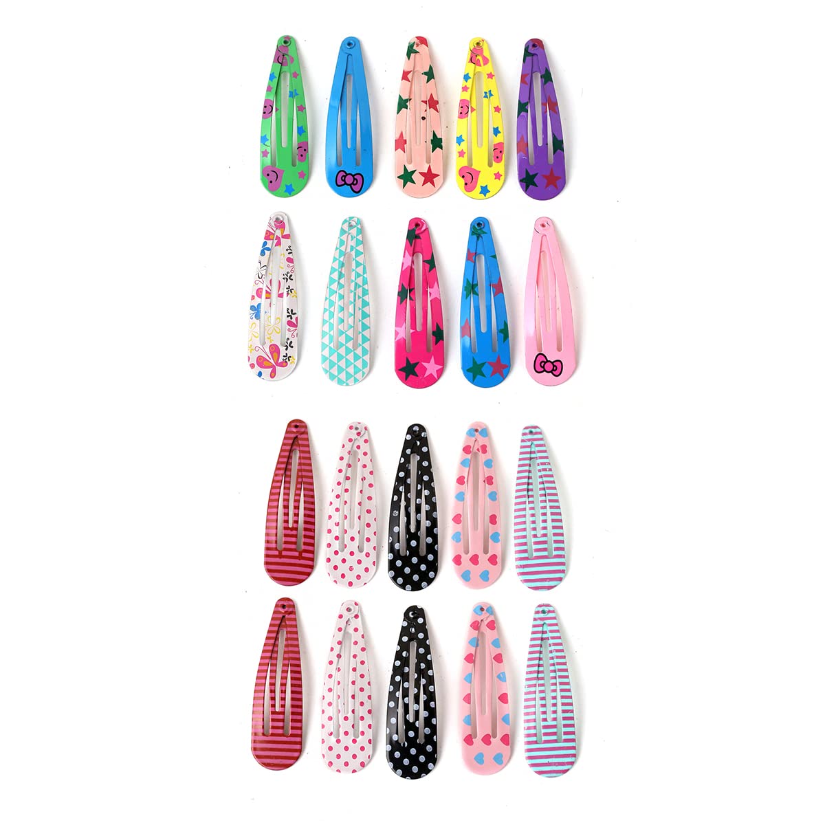 Melbees by Yellow Chimes Hair Clips for Girls Kids Hair Accessories for Girls Snap Clips for Girls Multicolor Set of 20 Pcs Hair Pins for Girls Cute Accessories for Girls Kids Tic Tac Clips for Girls