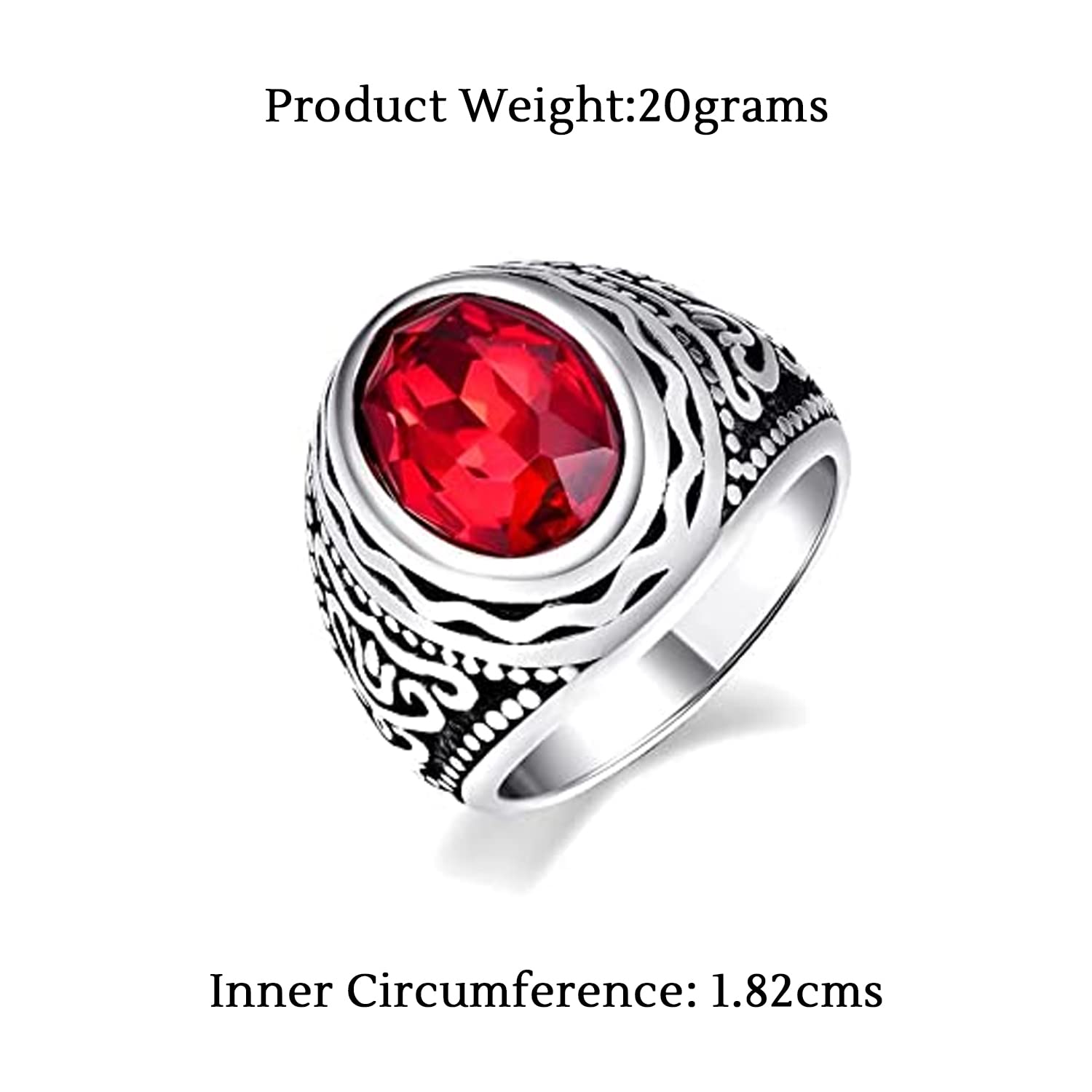 1 gram gold plated red stone with diamond best quality ring for men - –  Soni Fashion®