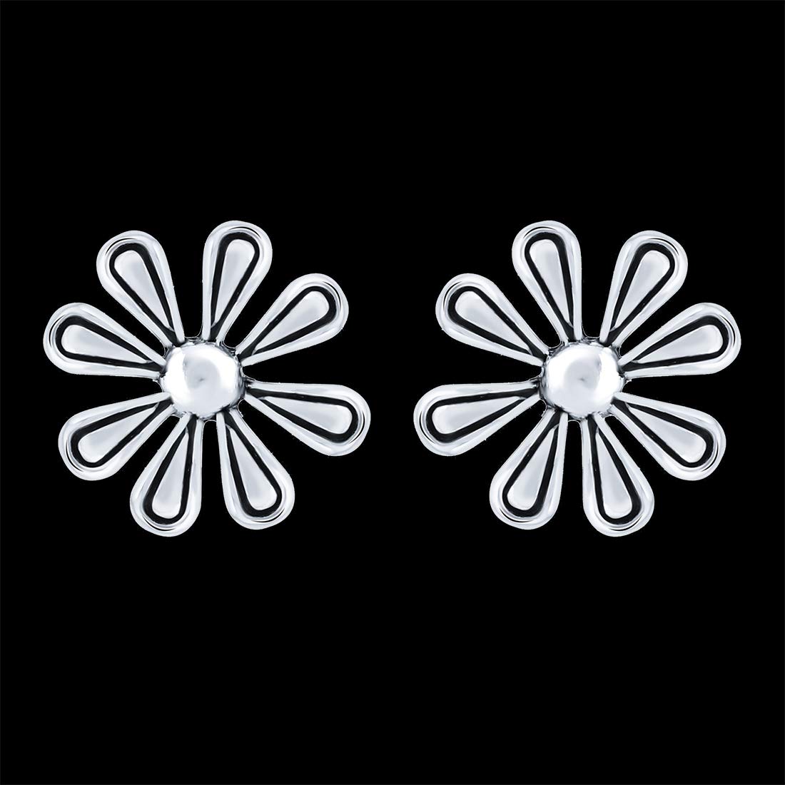 Yellow Chimes 925 Sterling Silver Hallmark and Certified Purity Flower Studs Earrings for Women and Girls