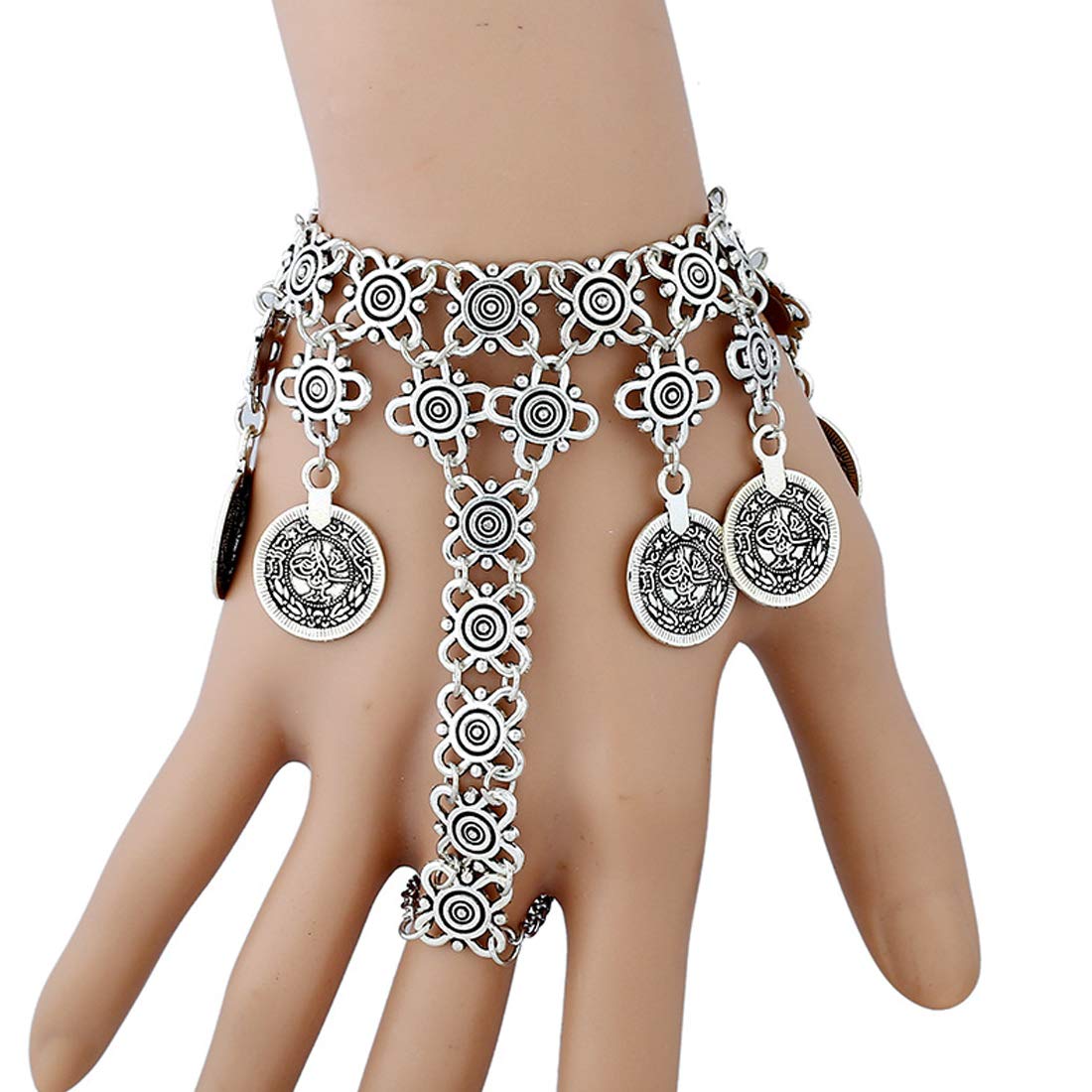 Yellow Chimes Hanging Charms Silver Bracelet For Women And Girls.