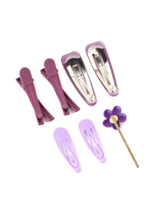 Melbees by Yellow Chimes Hair Clips for Girls Kids Hair Clip Hair Accessories For Girls Cute Characters Pretty Hair Pins for Girls Kids Hair Clips for Baby Girls 14 Pcs Purple Green Alligator Clips for Hair Baby Hair Clips For Kids Toddlers