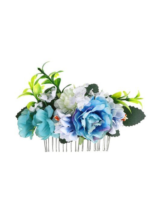 Yellow Chimes Comb Pin for Women Hair Accessories for Women Floral Hair Pins for Women Artificial Floral Hair Pin Bridal Hair Accessories for Wedding Side Pin/Hair Clip/Juda Pin Accessories for Women