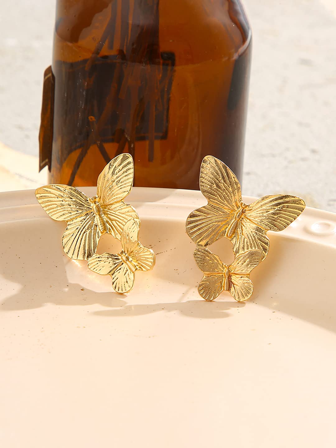 Yellow Chimes Earrings for Women and Girls Drop Earrings | Gold Toned Butterfly Designed Drop Earrings | Birthday Gift for girls and women Anniversary Gift for Wife