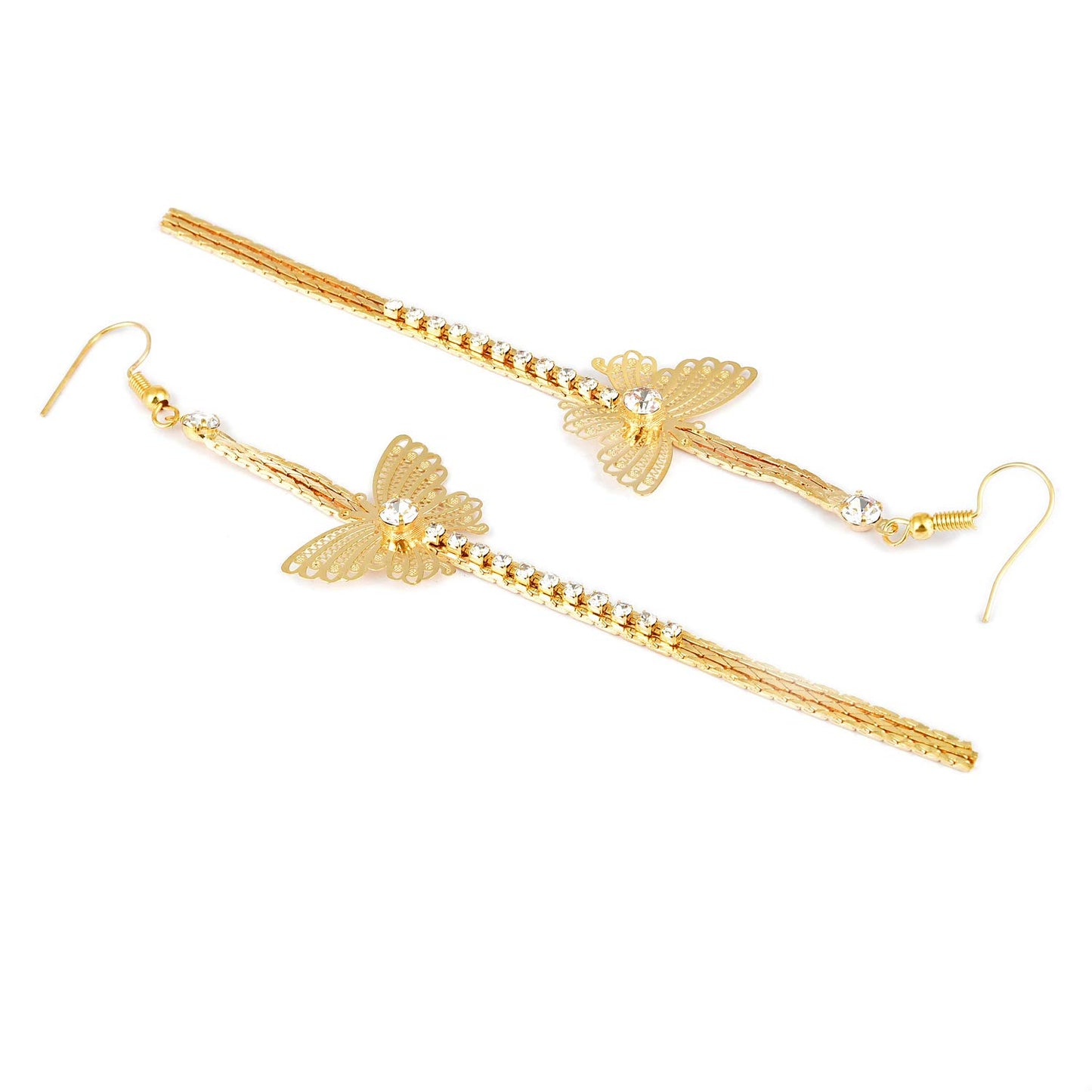 Yellow Chimes Butterfly Thread Chandelier Earring for Women & Girls