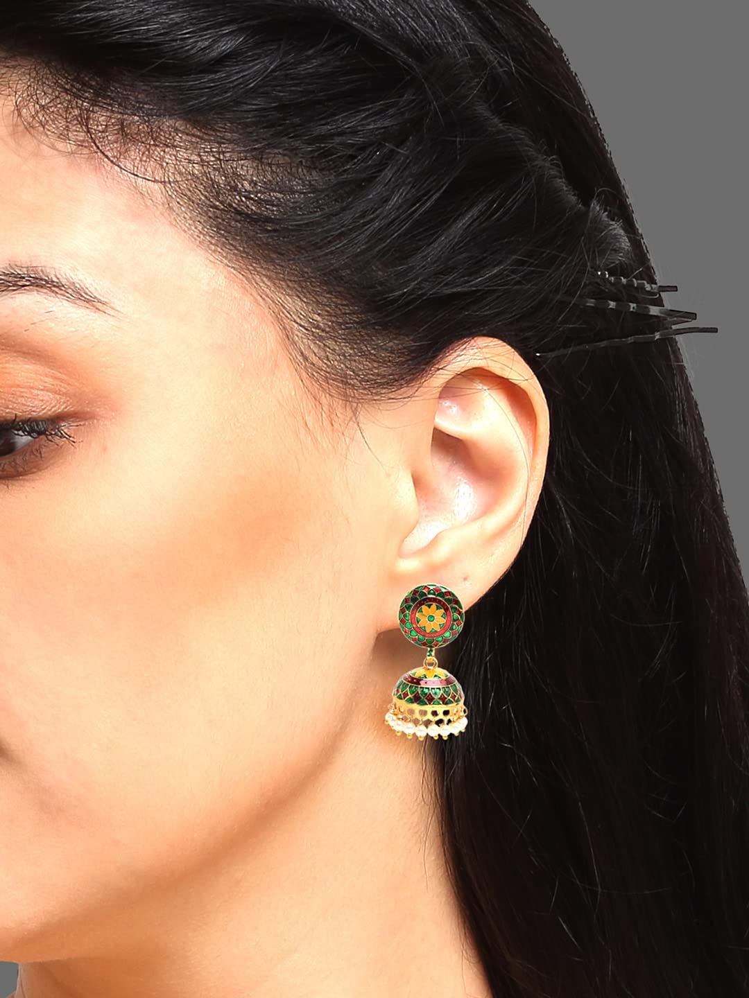 Women Jhumka Earrings Gold Tone Fashion Jewelry Cultural Earrings New | eBay