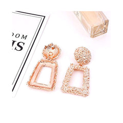 Yellow Chimes Geometric Square Gold Plated Drop Earring For Women