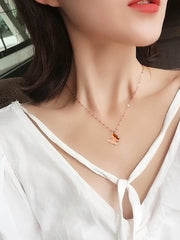 Yellow Chimes Butterfly Pendant for Women Statement Style Rose Gold Plated Butterfly Charm Chain Pendant Necklace for Women and Girls.