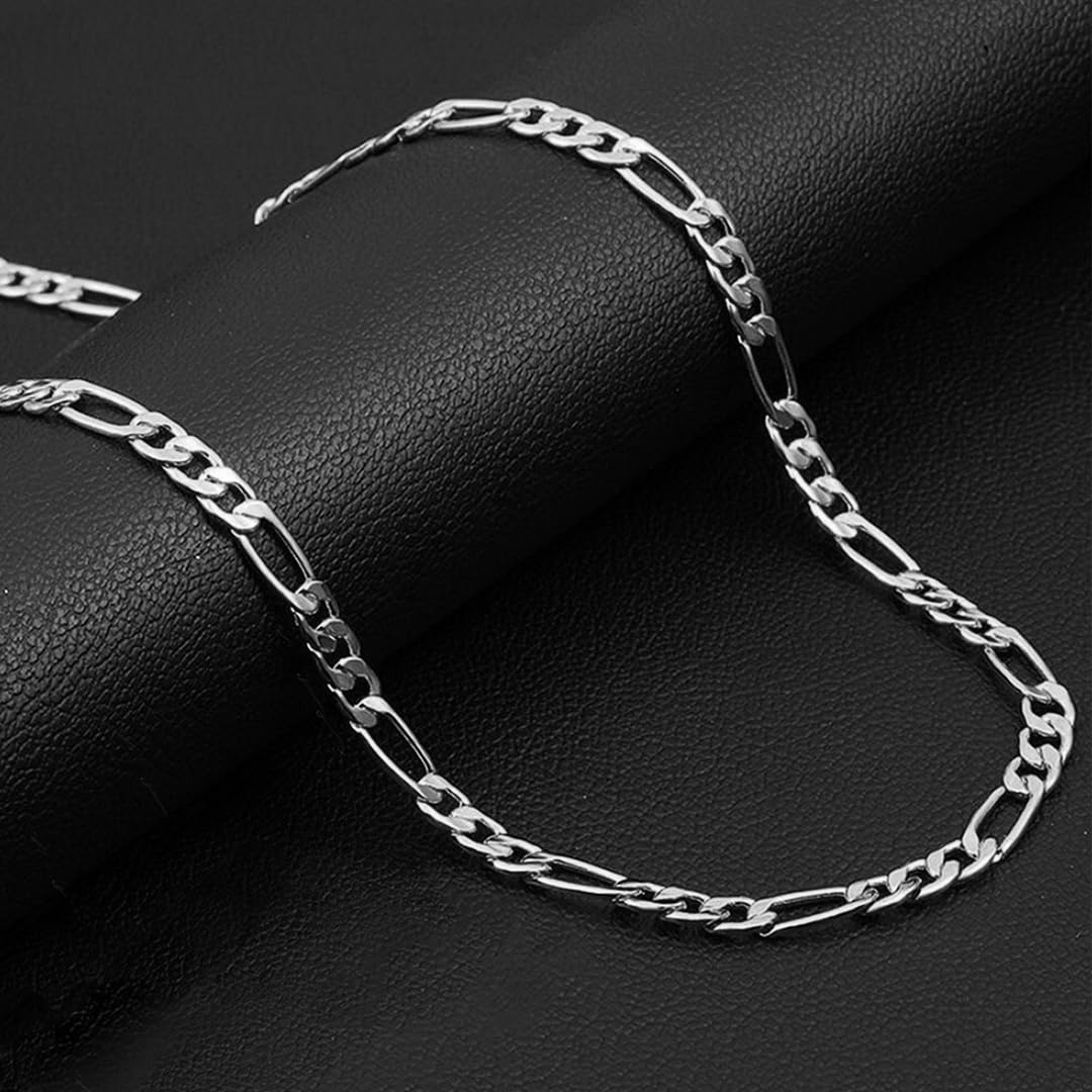 Yellow Chimes Chain for Men and Boys Silver Chain Neck Chain for Men | 2 Pcs Combo of Stainless Steel Chains for Men | Birthday Gift for Men and Boys Anniversary Gift for Husband