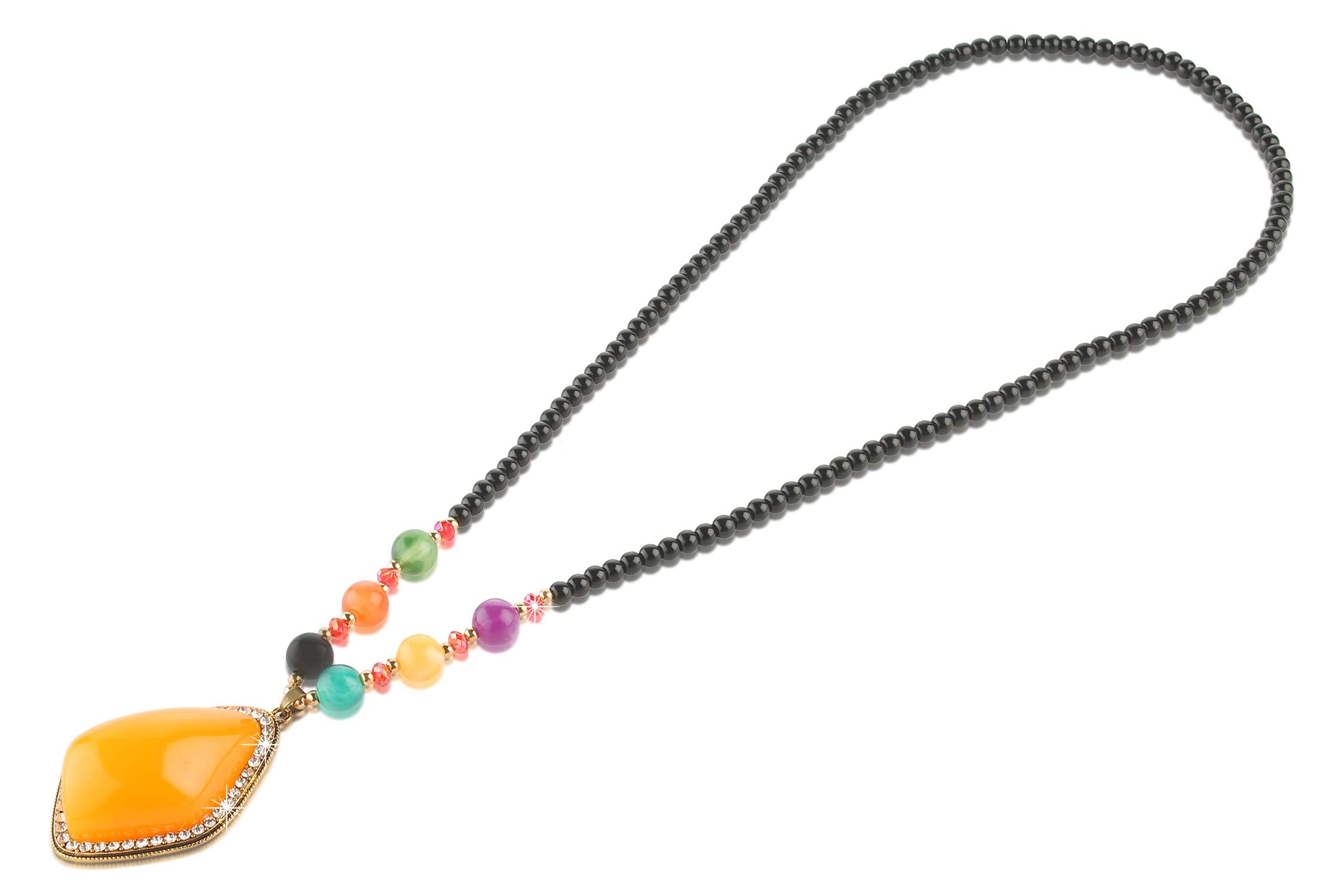 Yellow Chimes Tibetan Pendant Necklace with Tribal Beads Necklace Jewellery Set for Women and Girls