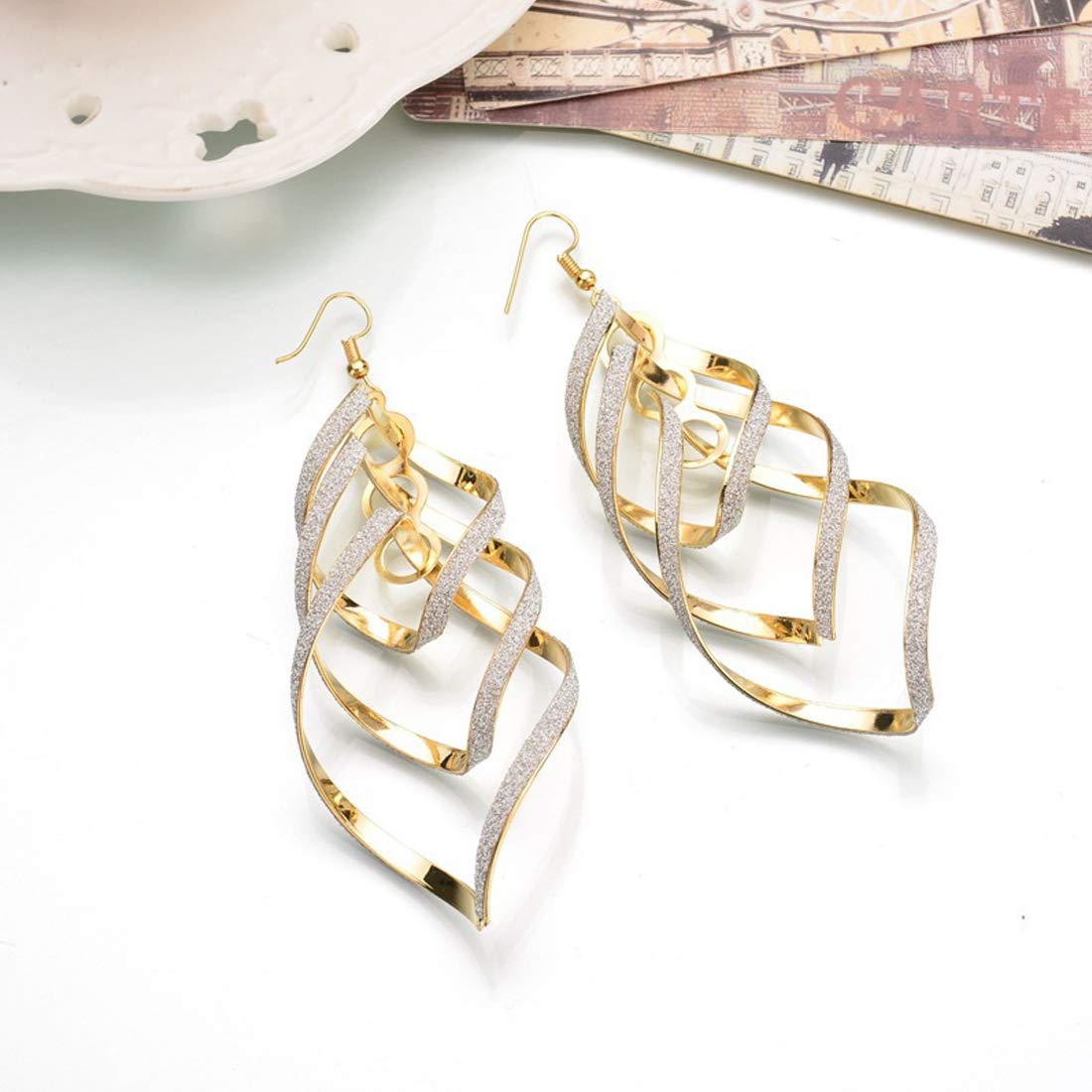 Yellow Chimes Textured Sprial Stylish Danglers Earrings for Women and Girls