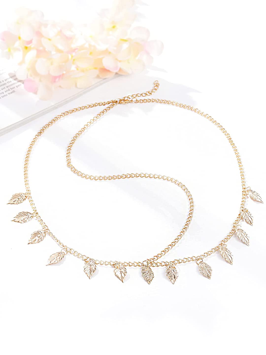 Yellow Chimes Head Chain For Women Gold Toned Crystal Studded Head Chain For Women and Girls